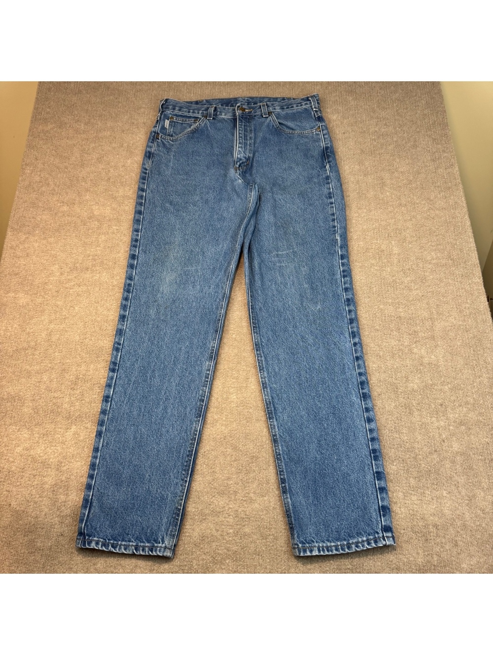 Carhartt B17 DST Jeans Mens 34x34 Blue Denim Relaxed Fit Workwear